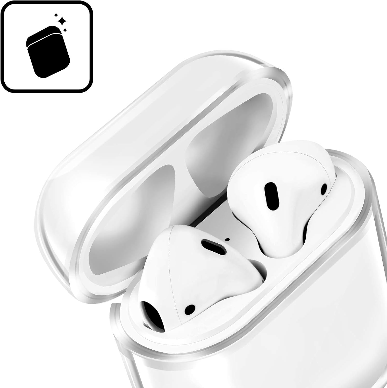 Head Case Designs Funda de carga con licencia oficial de Care Bears Cheer Classic de cristal duro transparente compatible con Apple AirPods 1 1