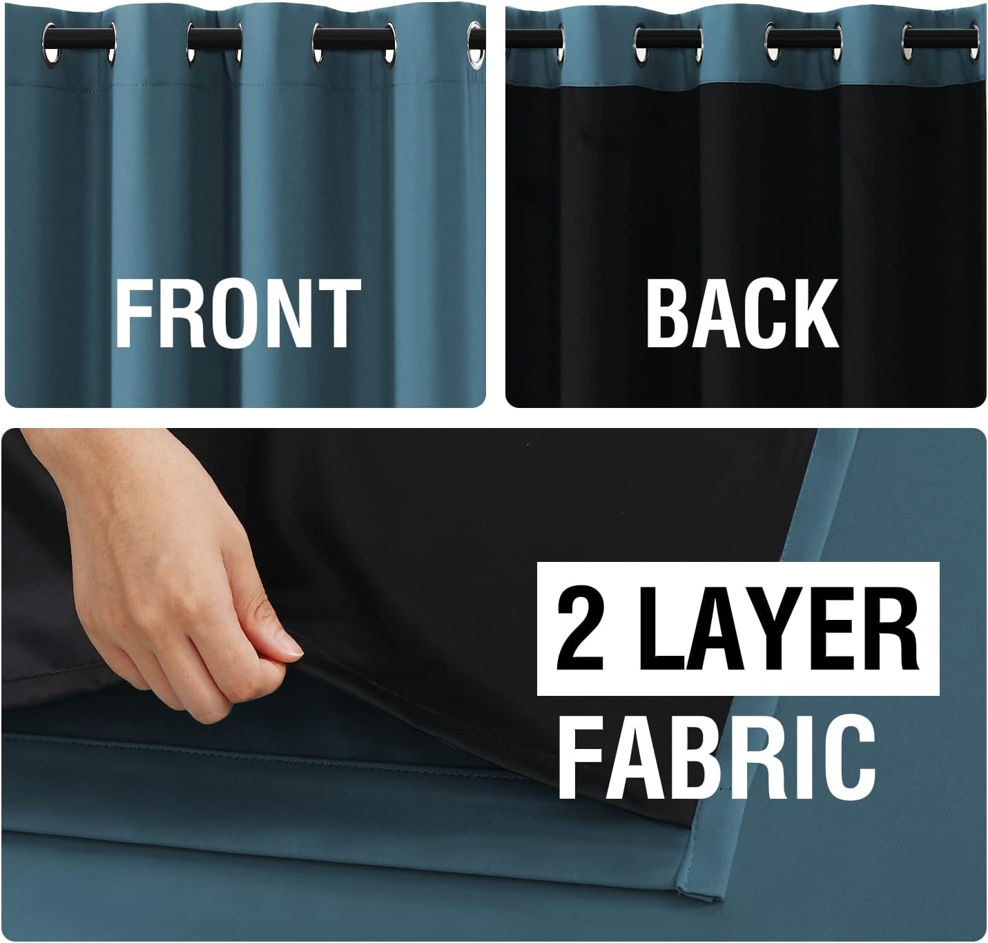 H.VERSAILTEX Paneles de cortina opacas para ventana, cortinas de bloqueo de frío y luz con forro blanco para guardería, cortinas con aislamiento
