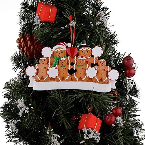 Adorno de Navidad familiar 2024  Adorno personalizado de familia de 6 de pan de jengibre  Adorno navideño nostálgico de la familia de pan de