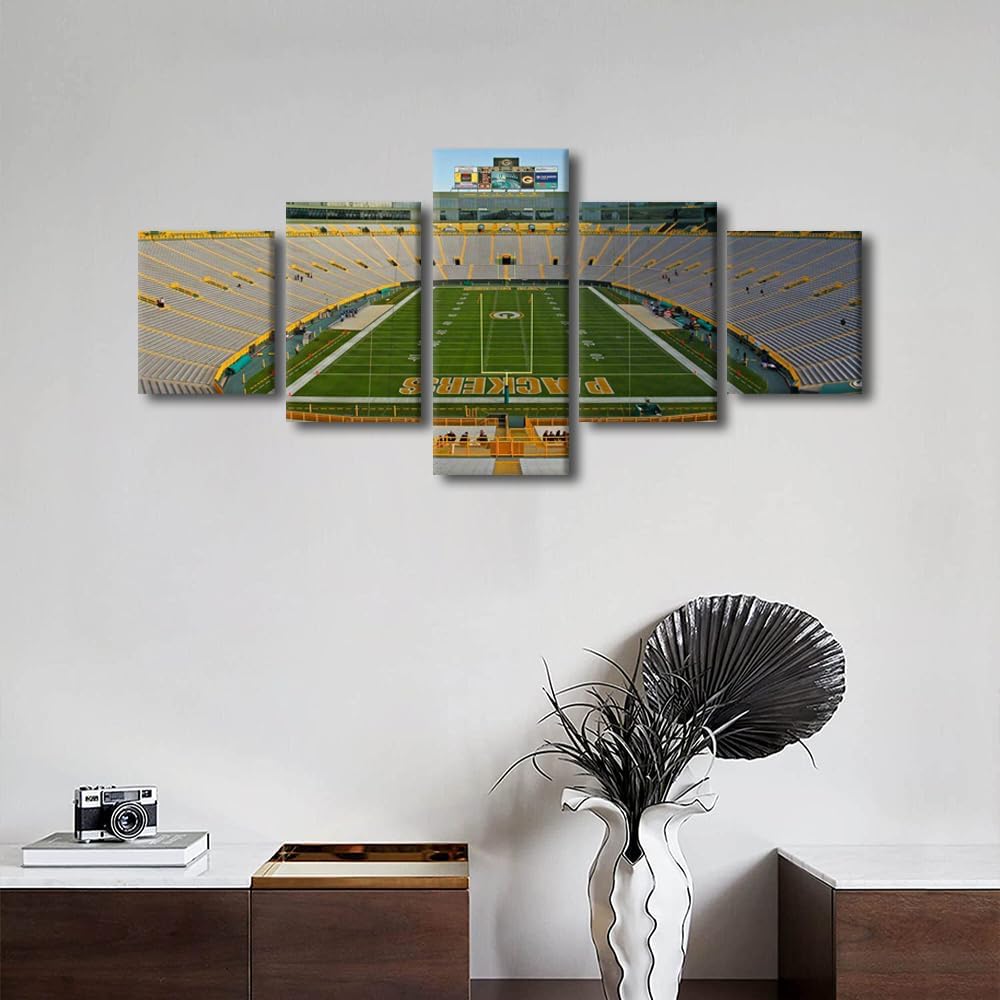 Lienzo decorativo para pared, oficina, campo Lambeau, arte de pared, arte moderno de Green Bay, estadio de fútbol, arte de pared rústico para sala