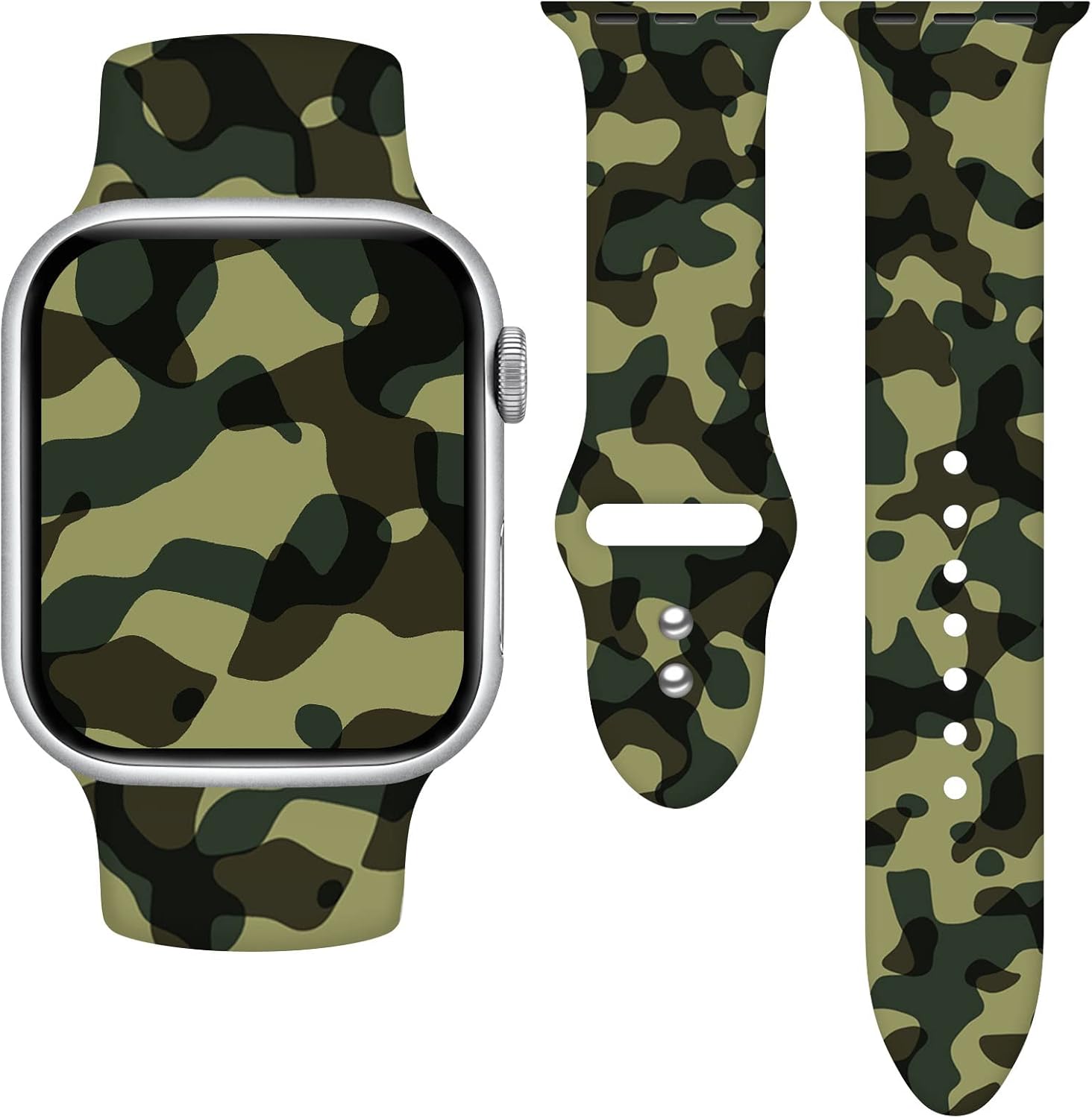 Holidays – Correa de reloj compatible con Apple Watch de 1.49, 1.57, 1.61, 1.65, 1.65 y 1.73 pulgadas, correa de reloj inteligente de silicona