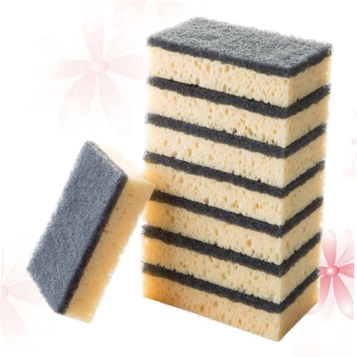 DOITOOL 8 esponjas a granel limpiador de platos Nubuck limpiador esponja de cocina esponja de limpieza de platos esponja de lavado de platos forma
