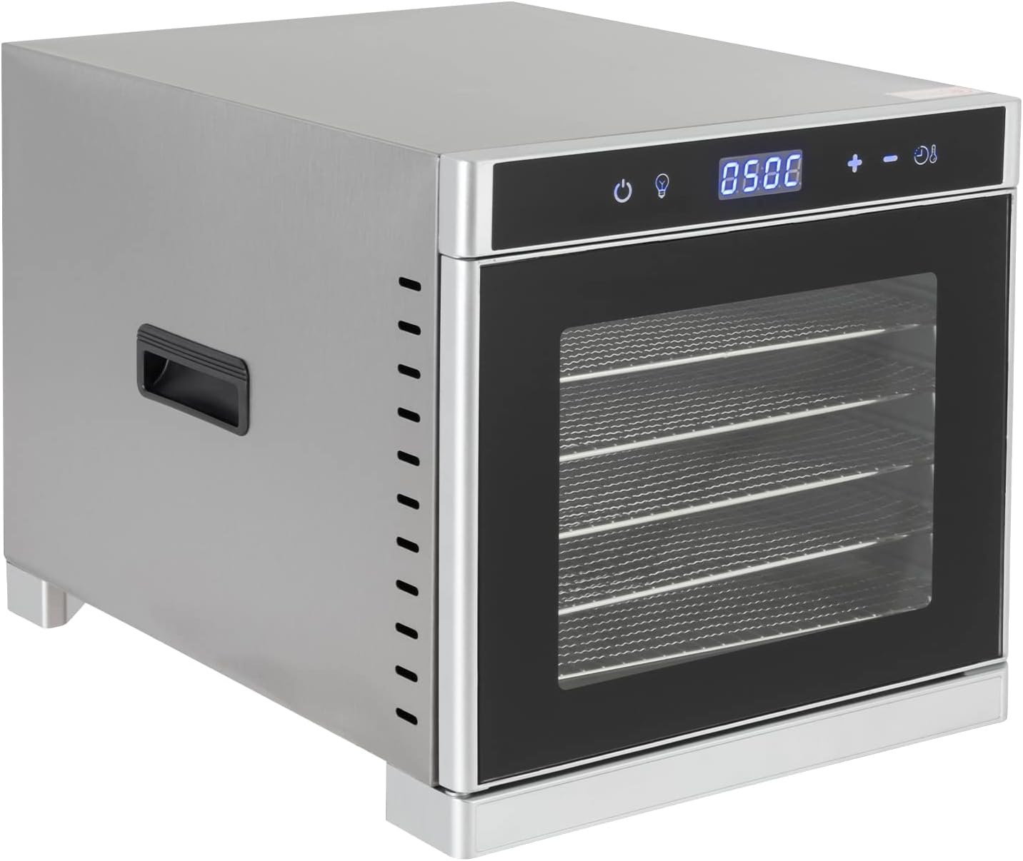 Deshidratador de alimentos, 6 bandejas de acero inoxidable, máquina secadora de alimentos, deshidratador para alimentos y cecina, hierbas, verduras,