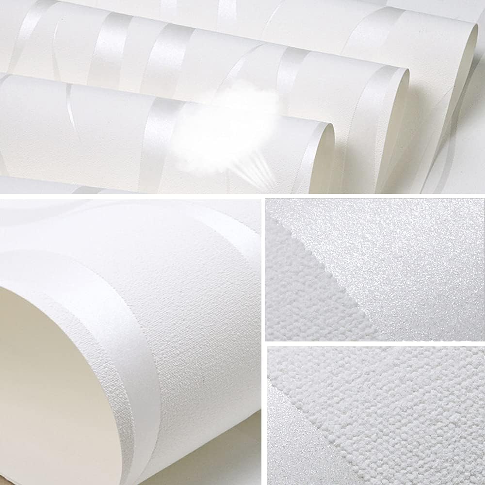 Q QIHANG 1.73 pies de ancho x 32.8 pulgadas de largo, rayas onduladas modernas, minimalista, estilo europeo, fondo de pantalla para dormitorio, TV,