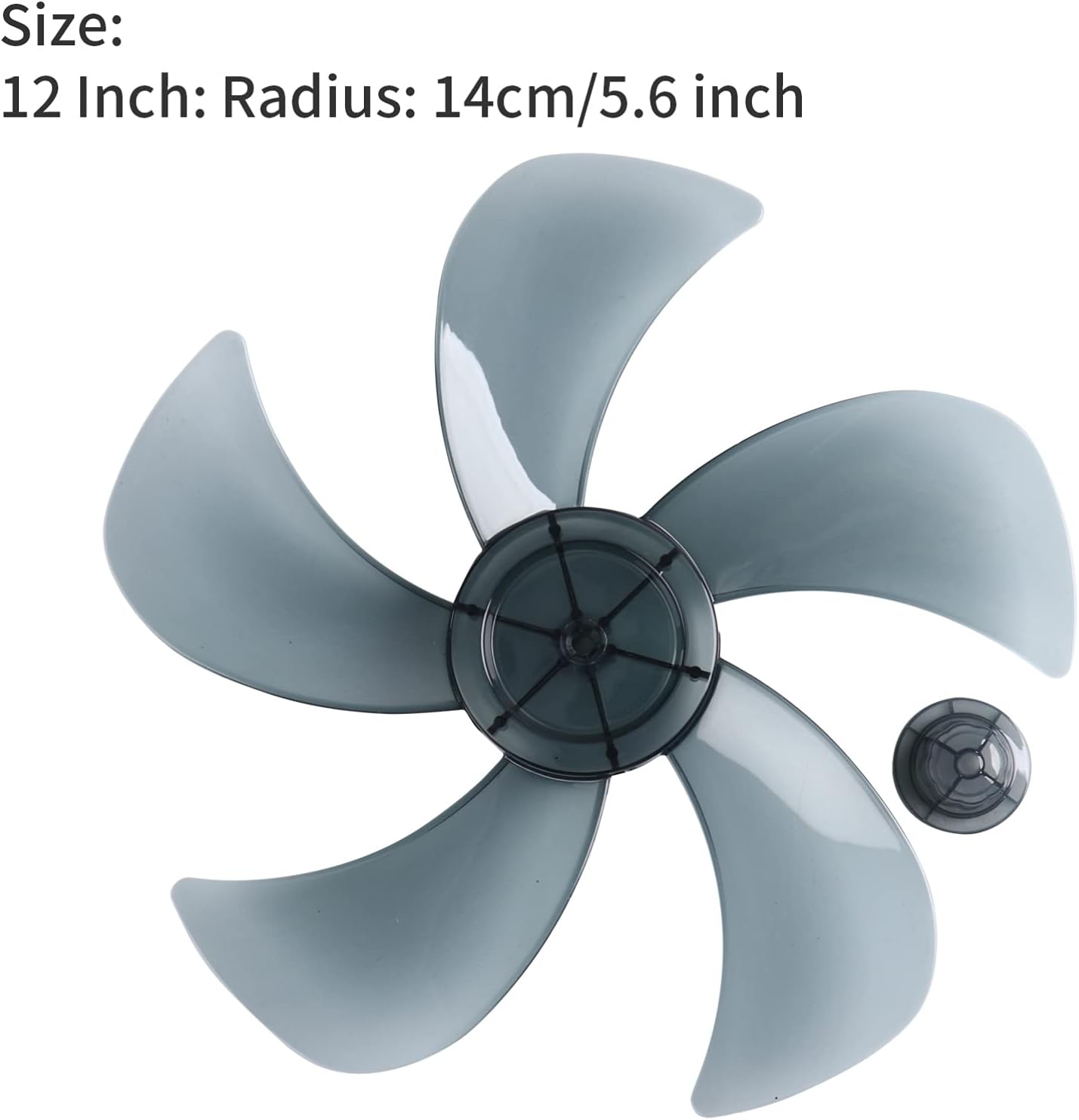 CHICTRY Ventilador universal de plástico silencioso, 5 hojas con cubierta de tuerca para ventilador de pie de 1214 pulgadas, ventilador de mesa,