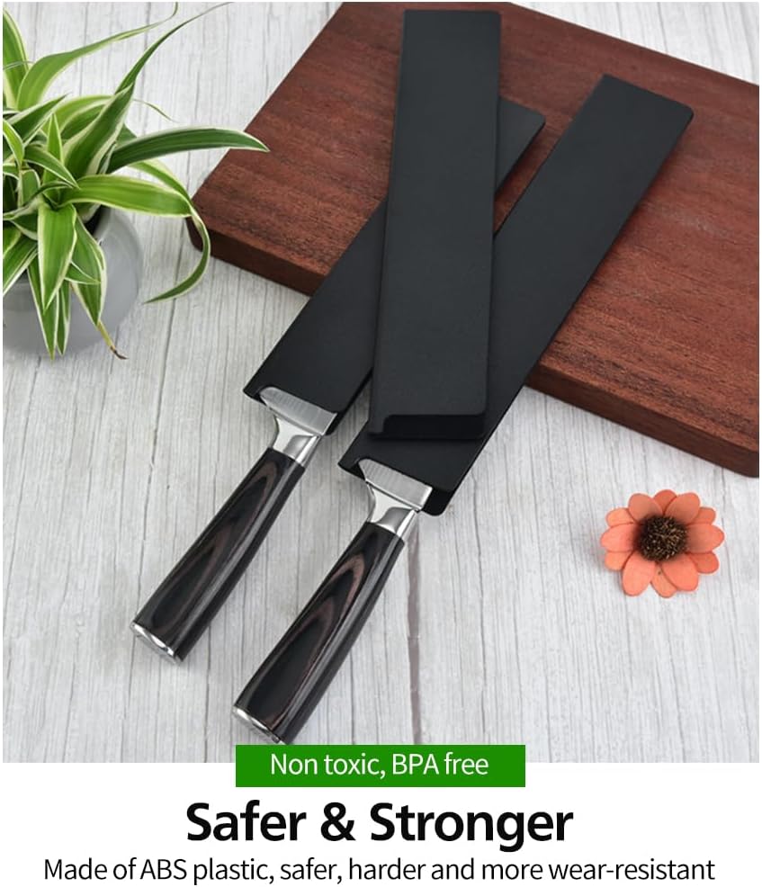 Protectores de cuchillos, 2451020 piezas de 4.7 a 12.2 pulgadas, funda universal de cuchillo sin BPA, funda de cuchillo resistente a la abrasión,
