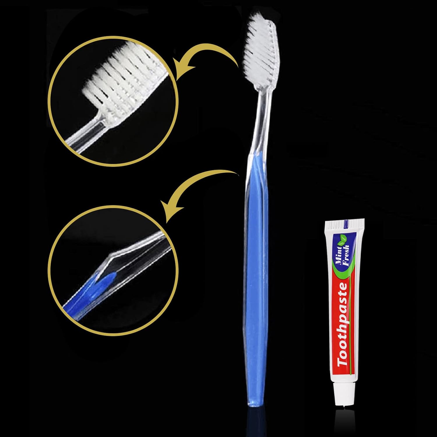 Cepillos de dientes desechables con pasta de dientes envueltos individualmente, 5 colores, cepillo de dientes a granel y pasta de dientes, 0.35 oz