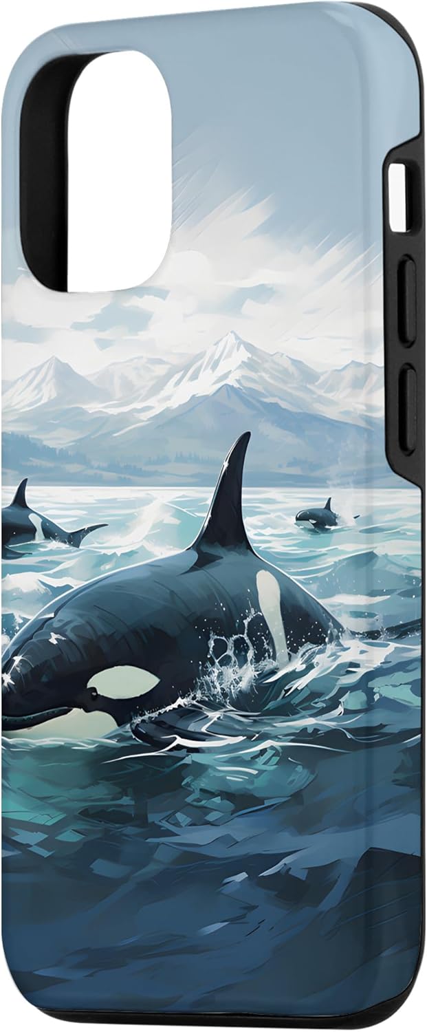 iPhone 13 Pro Orca Whale Family Natación en el Mar Ártico