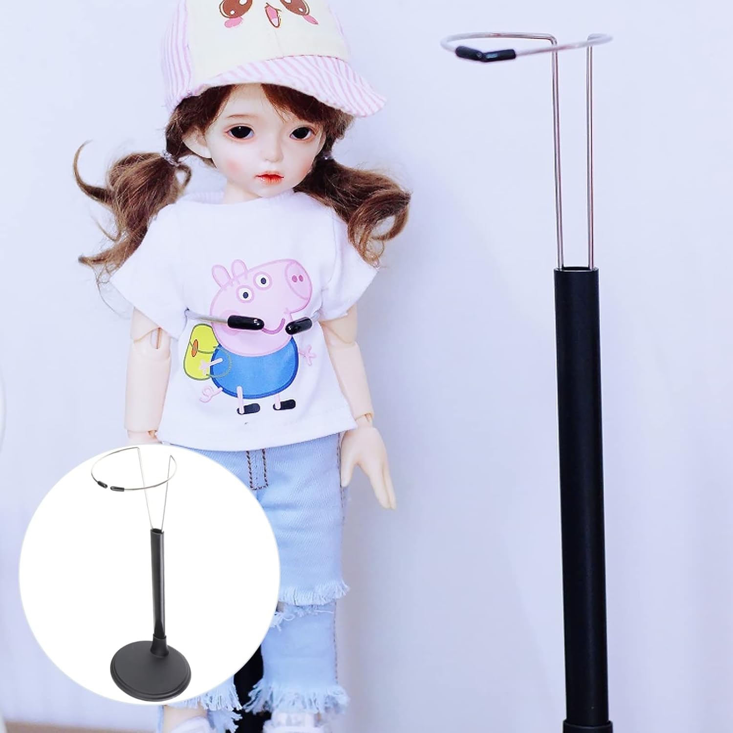 jojofuny Soportes de muñeca para muñecas de 12 pulgadas, 2 piezas, soporte de figura de acción negro, portátil, organizador de muñecas de moda,