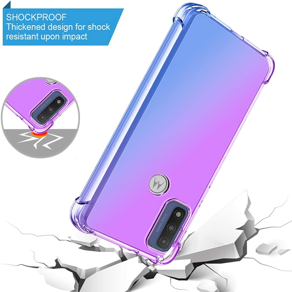 Ueokeird Funda para Moto G Pure 2021Moto G Power 2022 con protector de pantalla de vidrio templado, bonita funda transparente de poliuretano