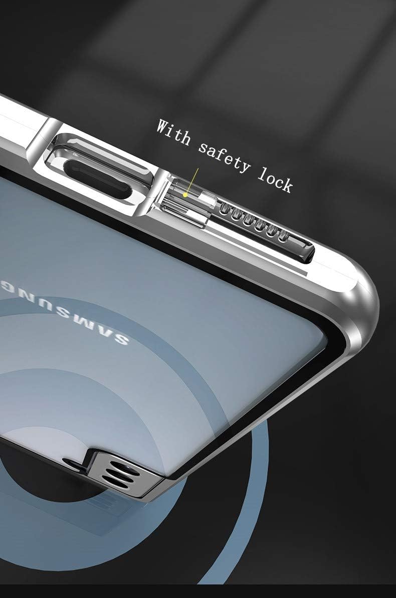 Funda antiespía para Galaxy S22 Ultra con bloqueo de aluminio parachoques protector de pantalla de privacidad de absorción magnética de vidrio