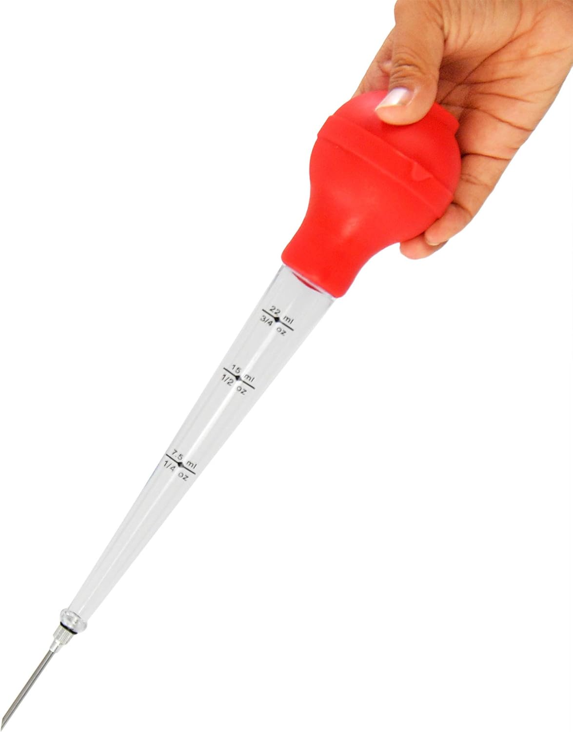 HOME-X Baster de silicona para alimentos con aguja intercambiable y cepillo para salsa, cepillo de limpieza incluido, 11 pulgadas de largo x 3