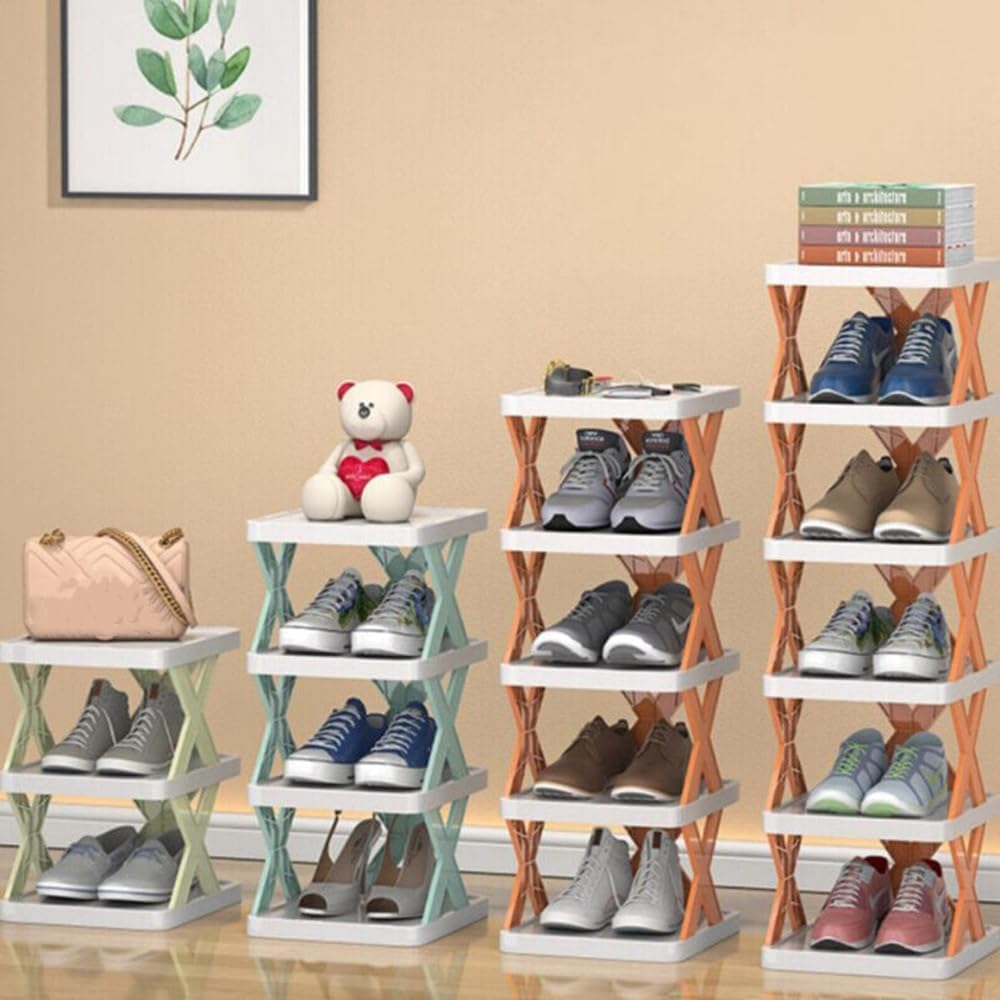 Organizador de almacenamiento de zapatos multicapa, zapatero creativo multicapa, fácil montaje y estructura estable, zapatero expandible para