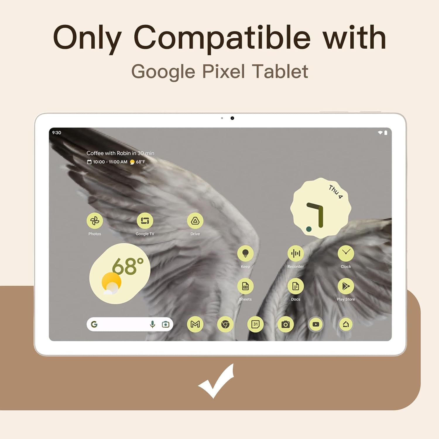 JETech Protector de pantalla para tableta Google Pixel (11 pulgadas, modelo 2023), película de vidrio templado 9H, transparente HD, paquete de 2