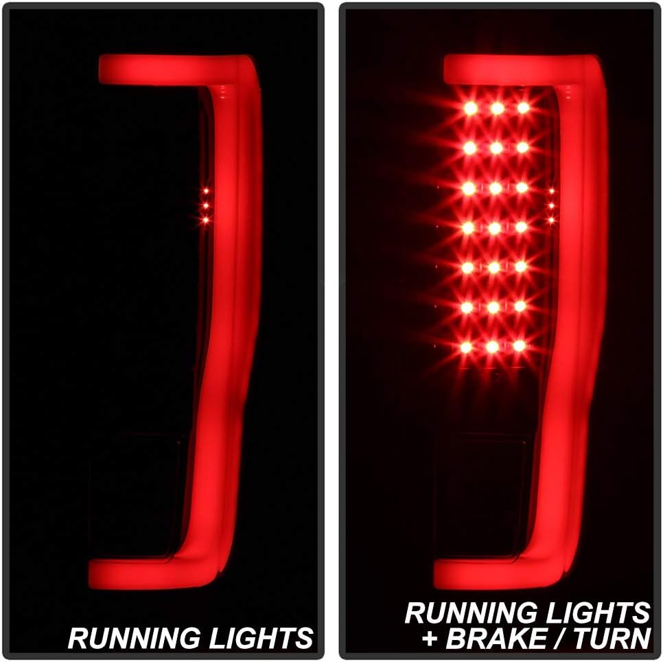 ACANII – Para Black Smoke 2017-2019 Ford F250 F350 Full LED Light Tube Tail LIghts Lámparas de freno