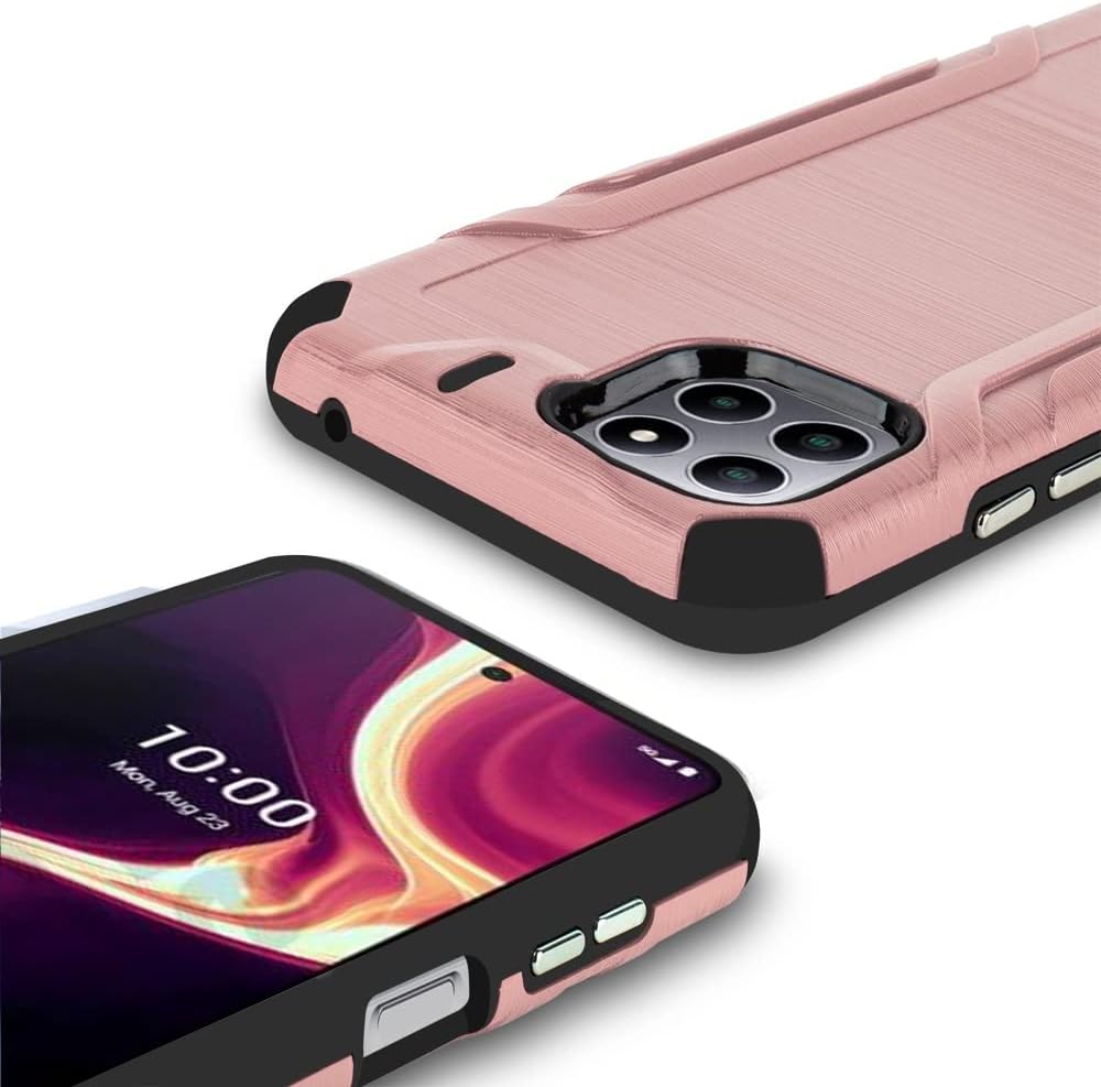 TJS Funda compatible con Boost Mobile Celero 5G Plus 2023 de 7.0 pulgadas (solo versión Plus), soporte magnético, híbrida a prueba de golpes, con