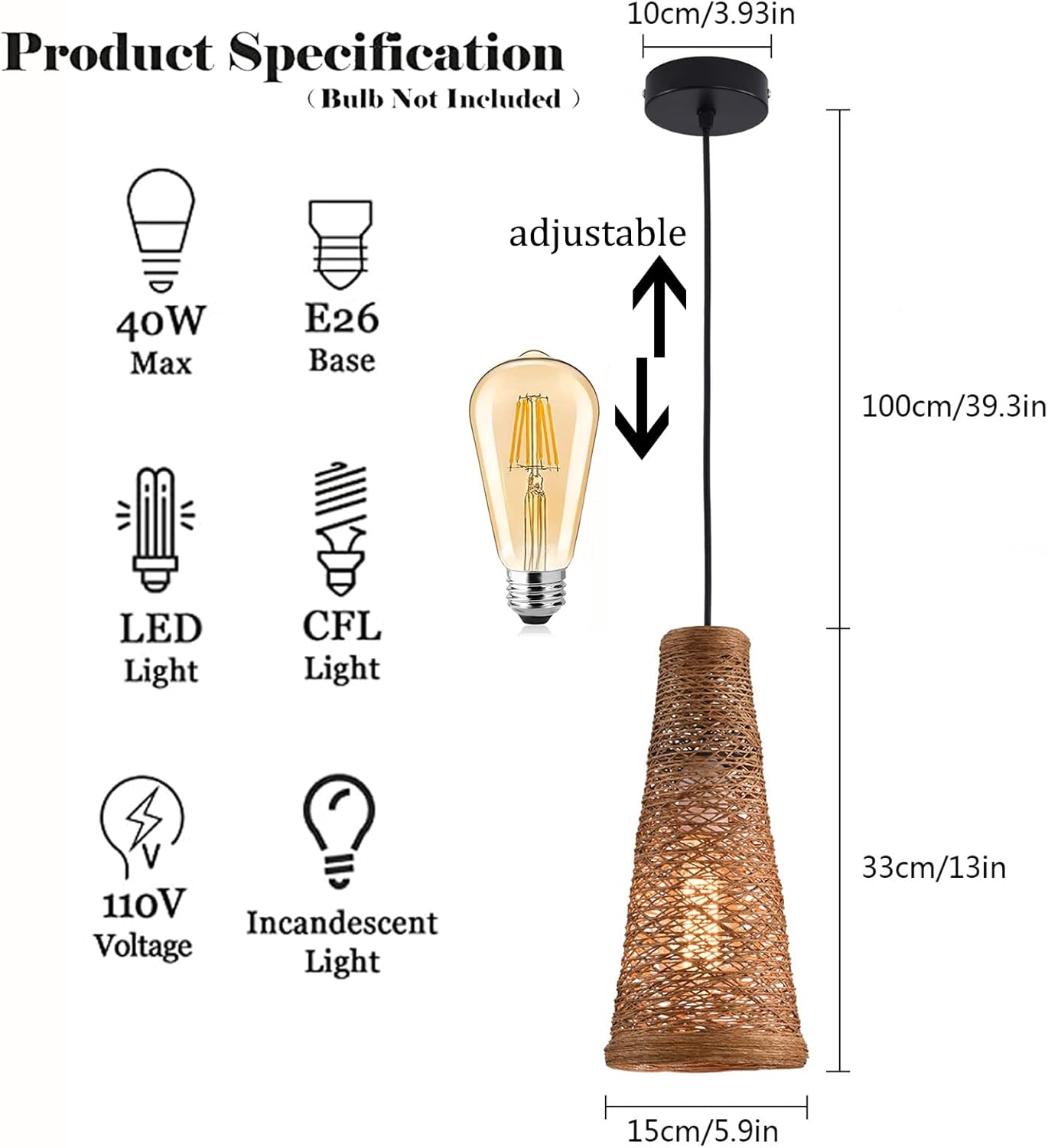 3 mini luces colgantes tejidas, moderna lámpara colgante costera bohemia con pantalla de ratán tejida a mano, accesorio de iluminación colgante para