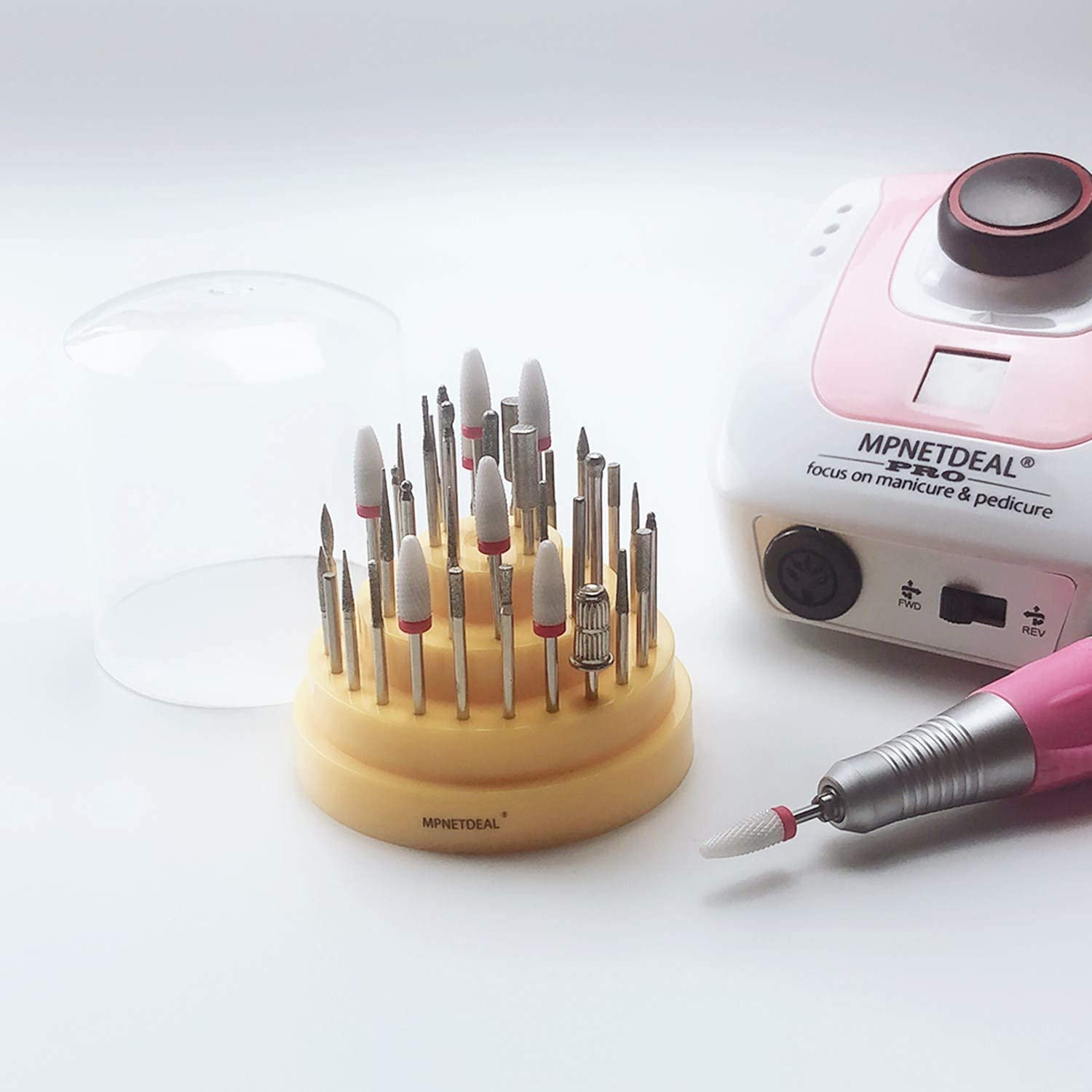 Soporte para brocas de uñas con cubierta a prueba de polvo, soporte de almacenamiento de 48 agujeros grandes, caja organizadora, caja organizadora,