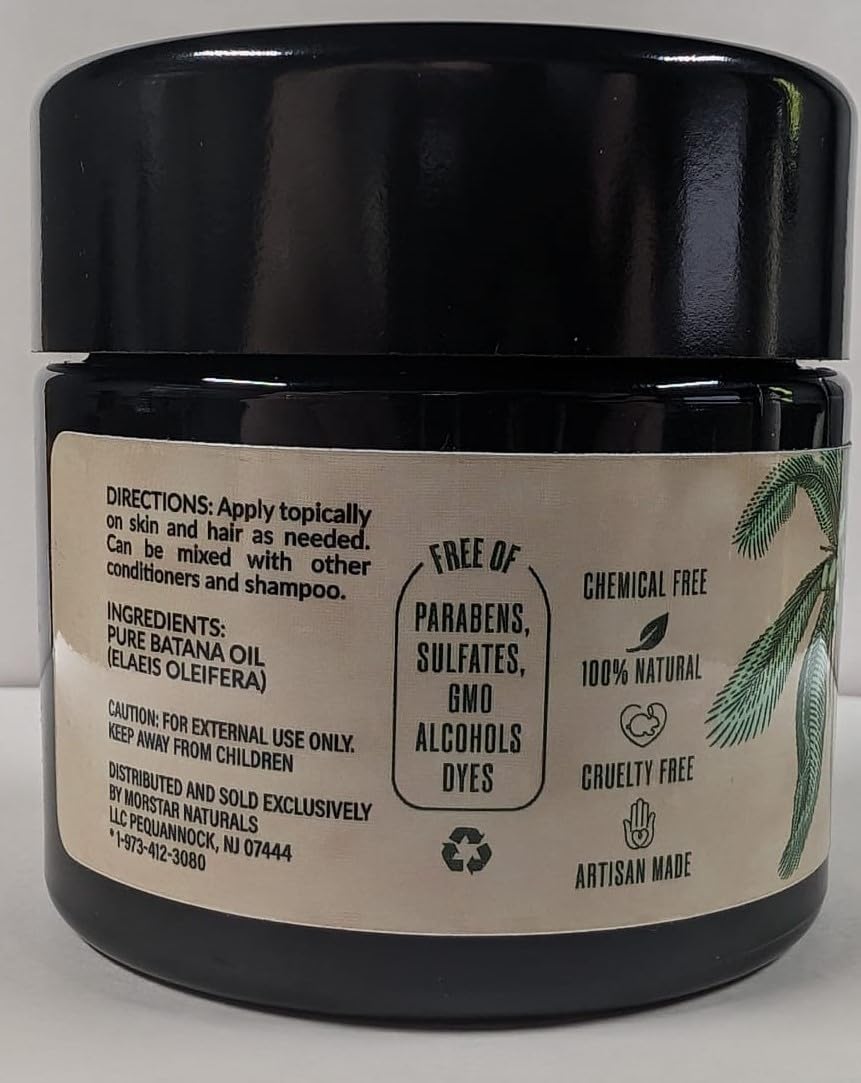 100% Raw Batana Hair Oil from Honduras – Batana for Hair Growth Dr Sebi approved and recomennded Batana oil for Hair Loss, Repair, 3.4 oz – Morstar