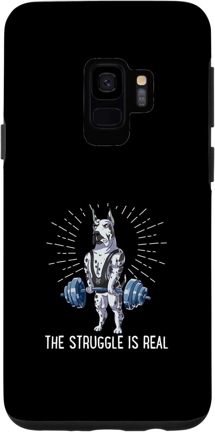 Galaxy S9 Struggle Is Real Dogo Argentino Deadlift Fitness Case