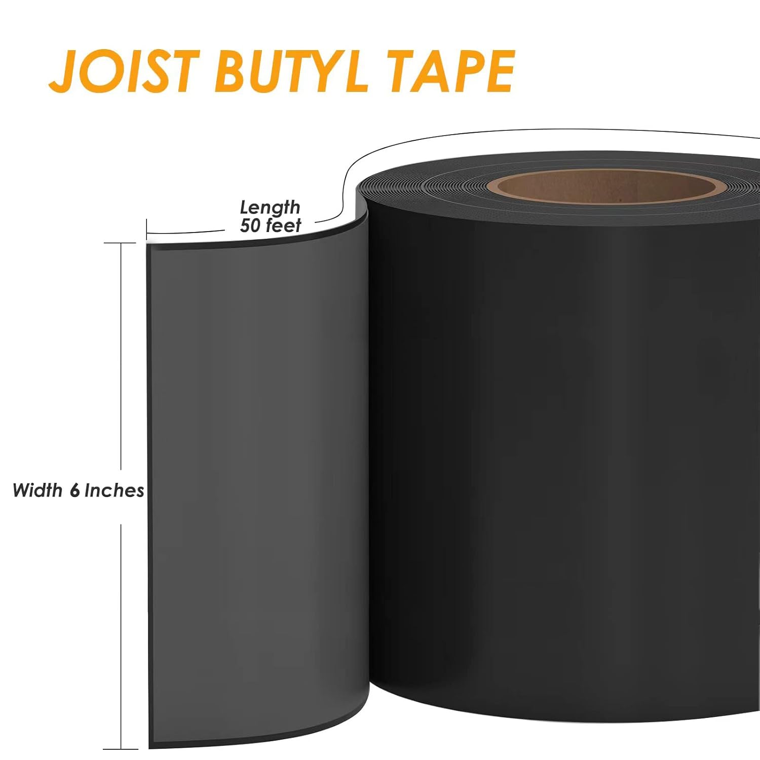 Cinta de viguetas de cubierta, cinta de butilo de 6 x 50 pies para vigas de cubierta, cinta adhesiva impermeable y resistente a la intemperie para