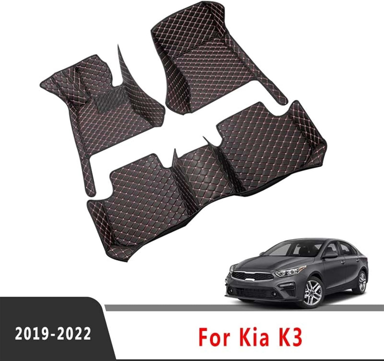 Alfombrillas de coche para KIAS K3 Cerato Forte 2022 2021 2020 2019 Piezas de estilo Cubiertas Accesorios de automóviles Alfombras Decoración (Color