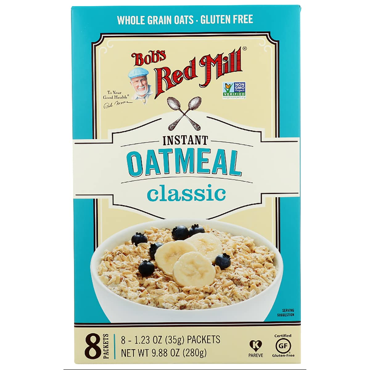 Bob’s Red Mill Paquetes de avena clásicos, 1.23 onzas (4 paquetes de 8)