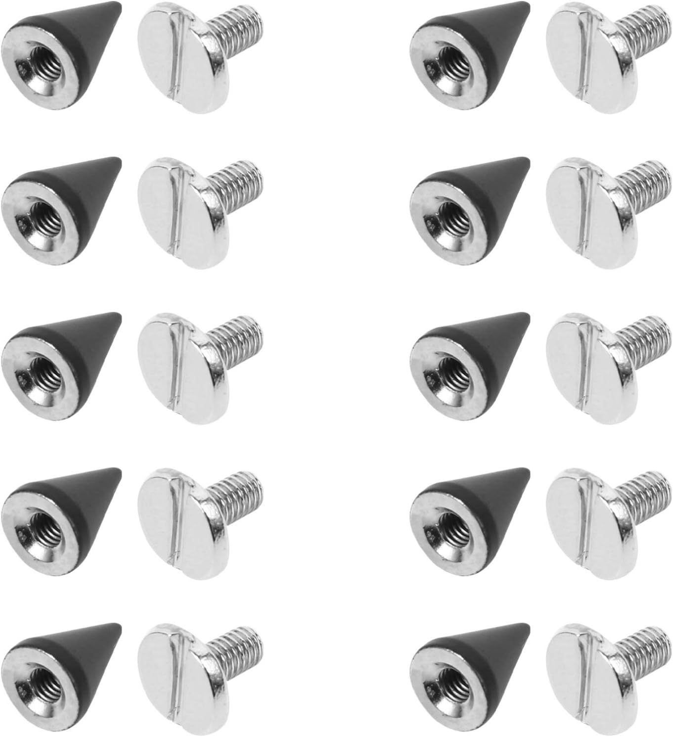 Healifty 20 remaches con forma de cono de cobre, estilo punk, remaches traseros de rosca, accesorios para manualidades, accesorios de cono para