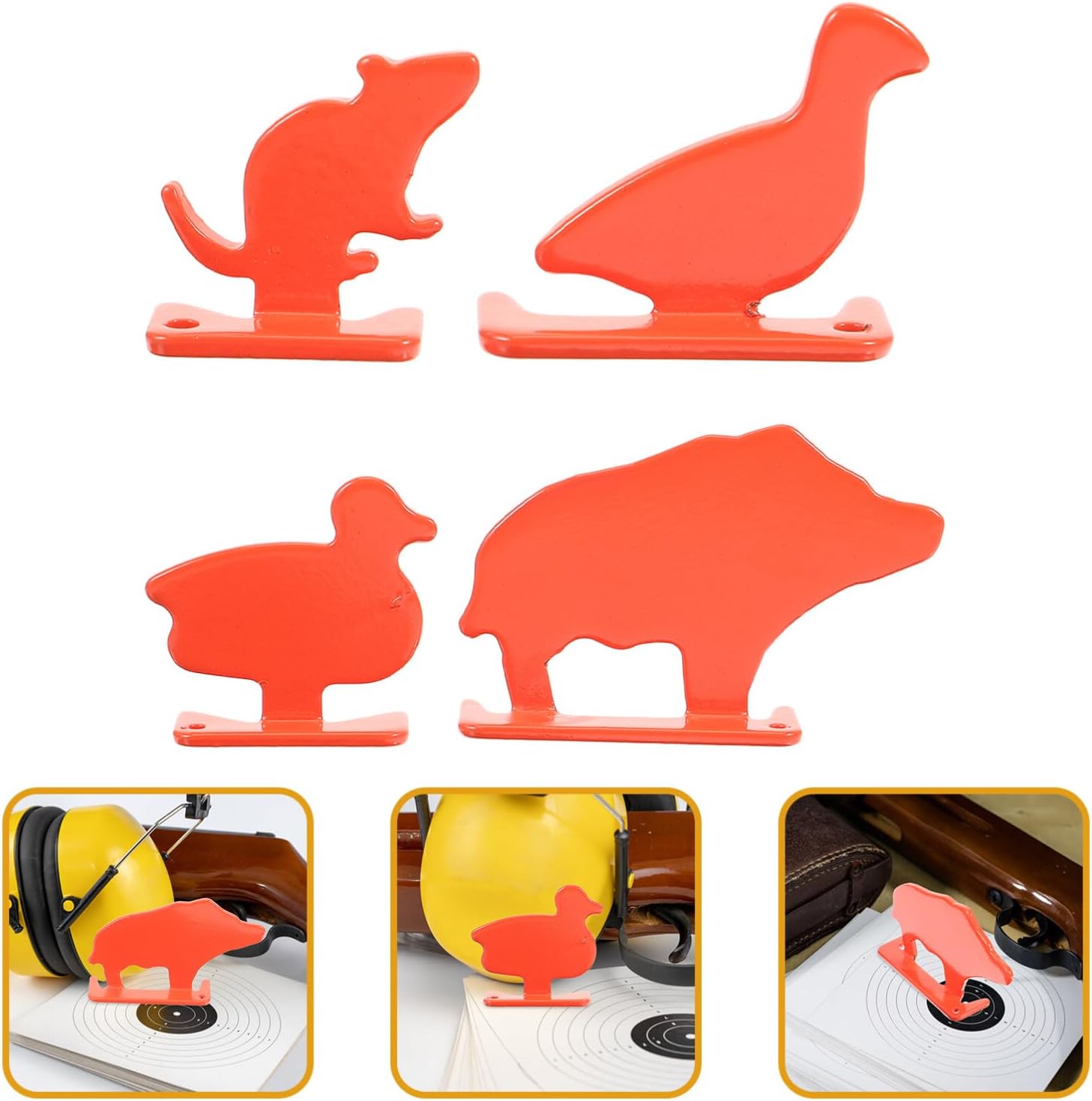 Specialty Tools – 4 piezas de silueta de acero inoxidable, mini figuras de metal de cerdo, pato, ratón, letreros de mesa para ejercicio, hogar,