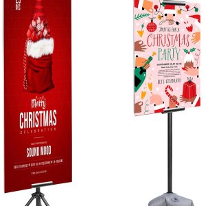Rdiorry Soporte de letrero para exhibición – Soporte retráctil ajustable para póster – Soporte de banner de doble cara trípode para centro Rdiorry Soporte de letrero para exhibición – Soporte retráctil ajustable para póster – Soporte de banner de doble cara trípode para centro
