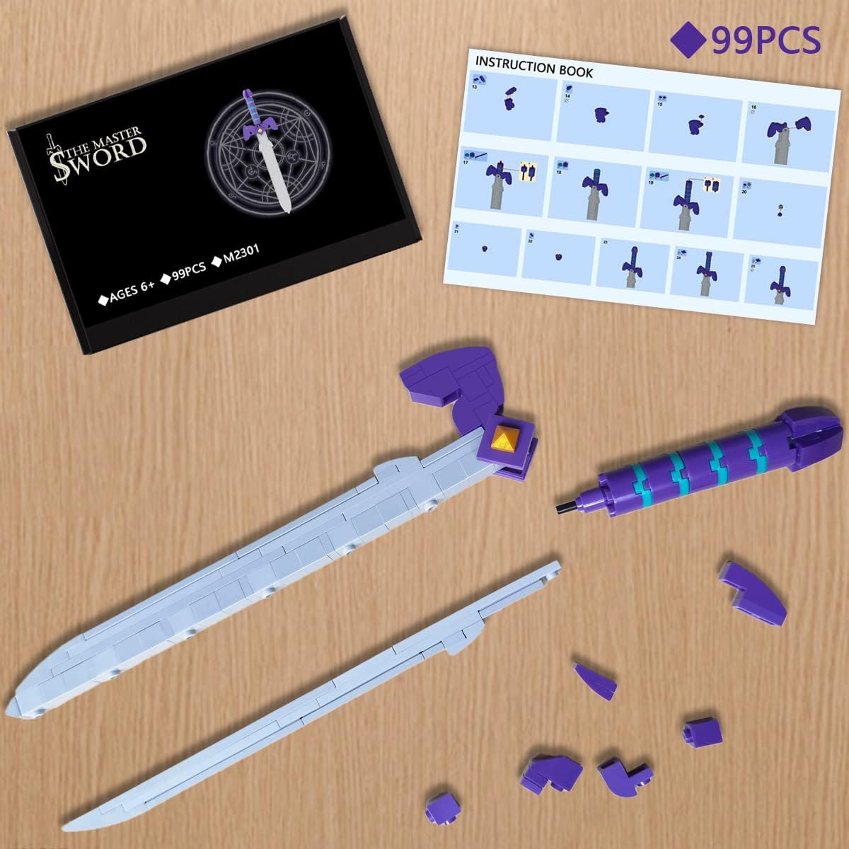 Kit de construcción The Master Sword – Juego de bloques de construcción de Micro Hyrule, decoraciones únicas de eslabones BOTW y juguetes de