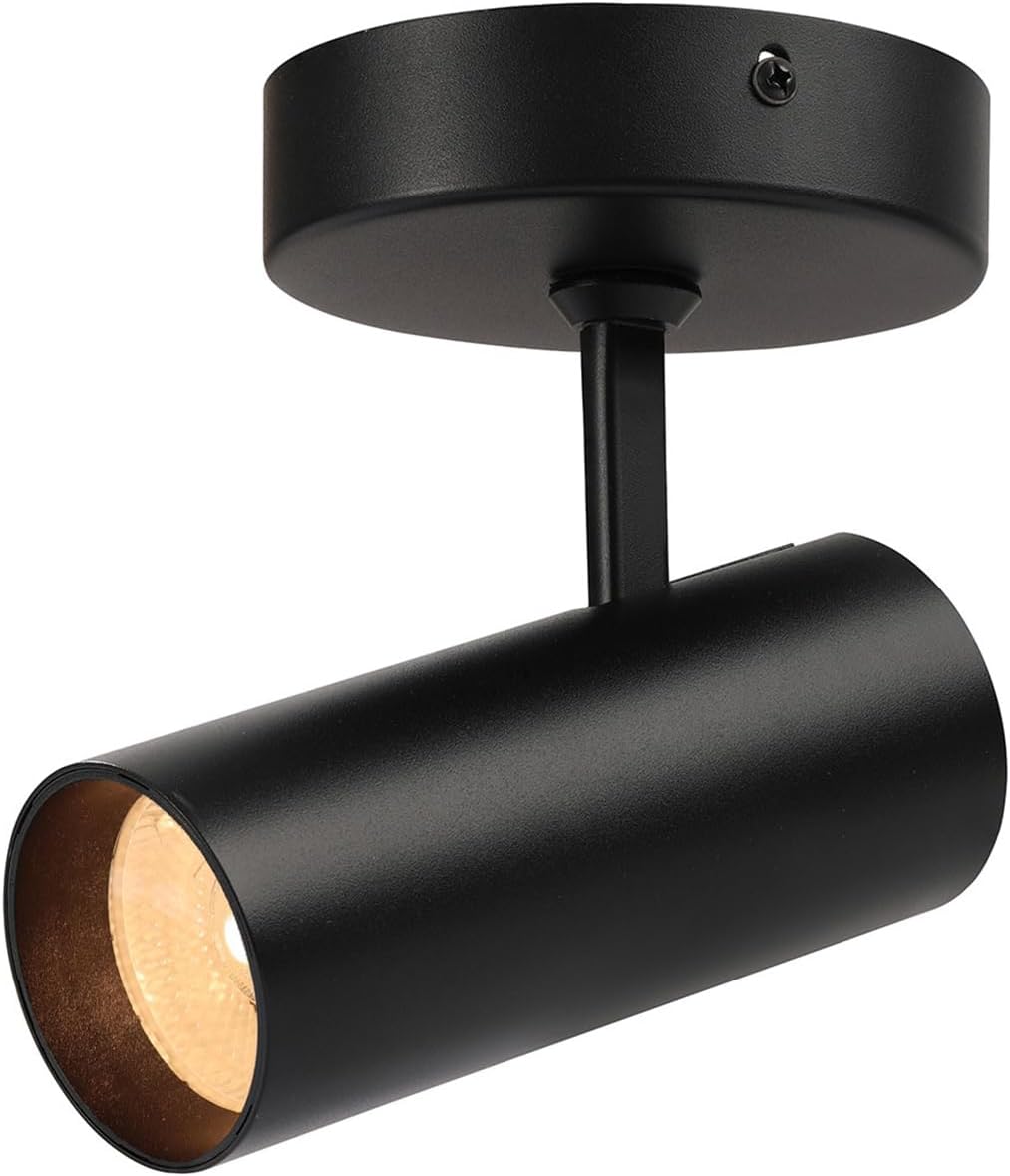 Foco de techo LED regulable, ángulo ajustable, 4.72 pulgadas, montaje empotrado, luz direccional de aluminio, monopunto para interiores, acento para