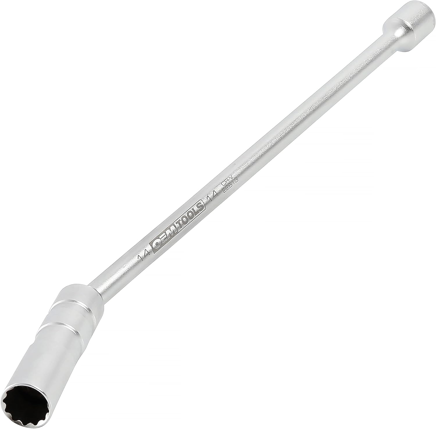 OEMTOOLS 22813 38″ Drive 0.551 in x 12 Pt. Enchufe de bujía de pared delgada, extensión de 12 pulgadas, funciona en BMW, mini y más, cabe en