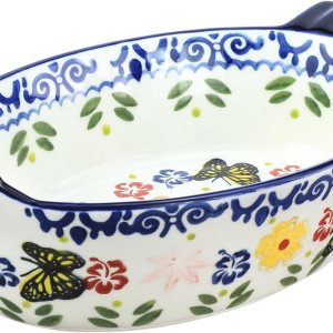 Molde vintage para tartas con diseño de mariposa y flores, utensilios de cerámica con forma de pollo, cacerola para hornear, moldes para lasaña, Molde vintage para tartas con diseño de mariposa y flores, utensilios de cerámica con forma de pollo, cacerola para hornear, moldes para lasaña,