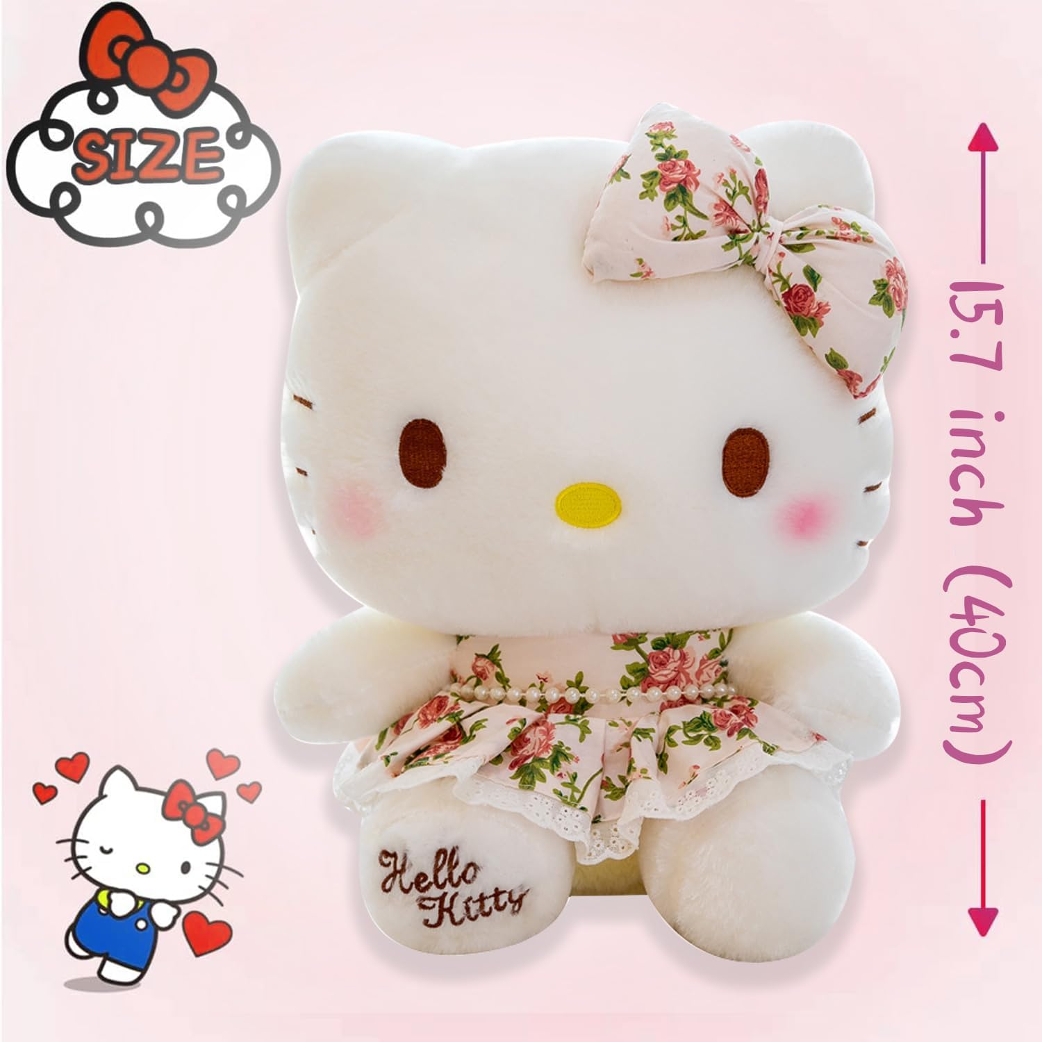 Juguetes de peluche de gatito, figura de almohada de dibujos animados de 15.7 pulgadas, gran regalo para Navidad, Pascua, fiesta de cumpleaños, Año