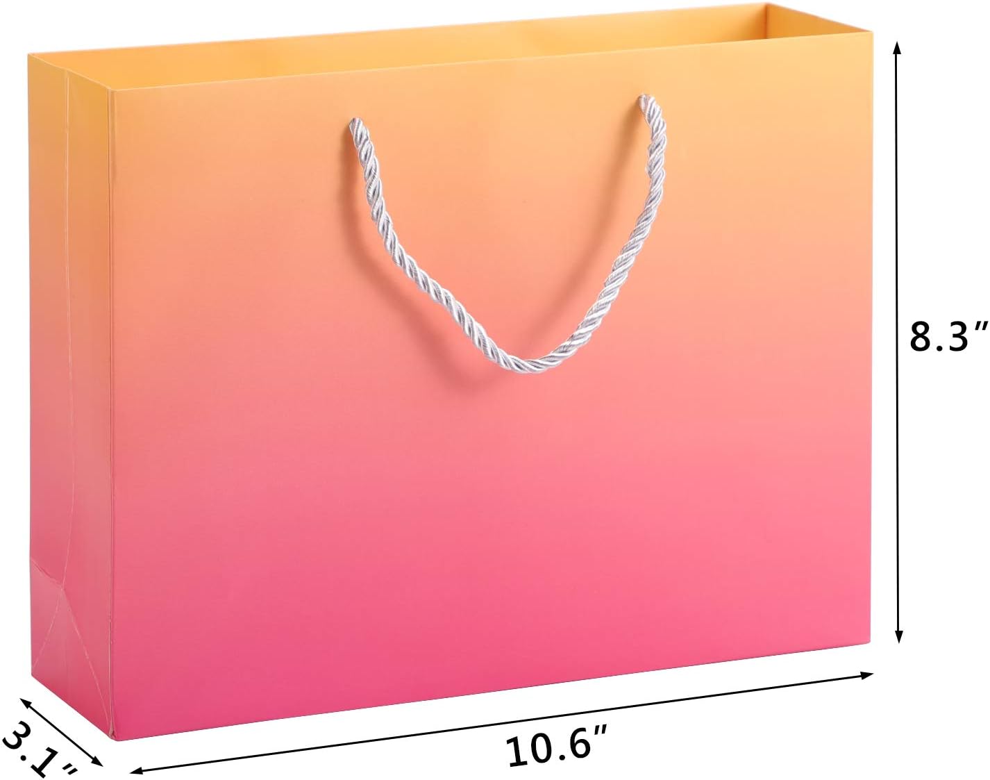 EUSOAR Bolsas de regalo de papel, 30 unidades de 3 colores mezclados de 10.6 x 3.1 x 8.3 pulgadas, bolsas de compras de papel kraft con asas, bolsas