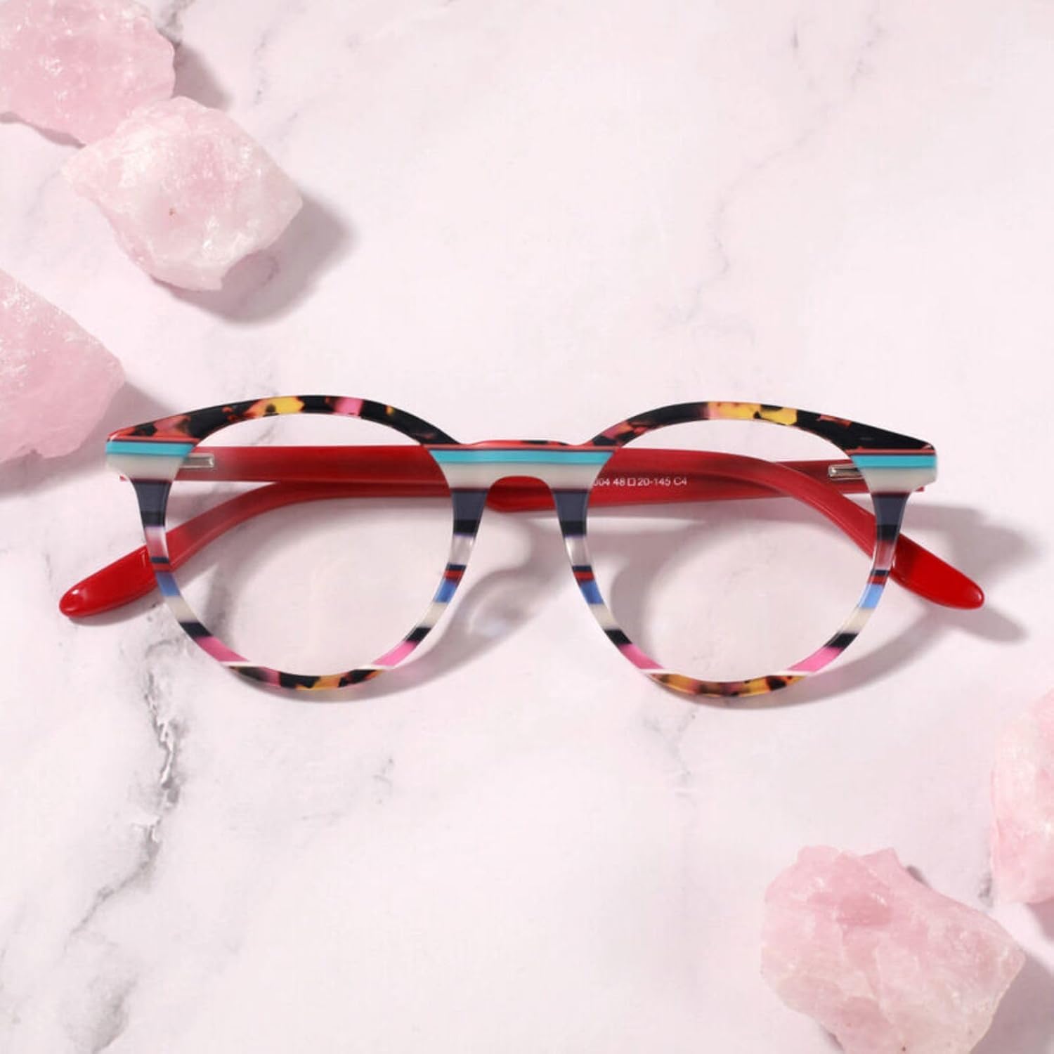 AOOLIA Gafas de lectura de ojo de gato gafas de luz azul para mujer, con bloqueo de luz azul, anti fatiga ocular, gafas coloridas a rayas ligeras y