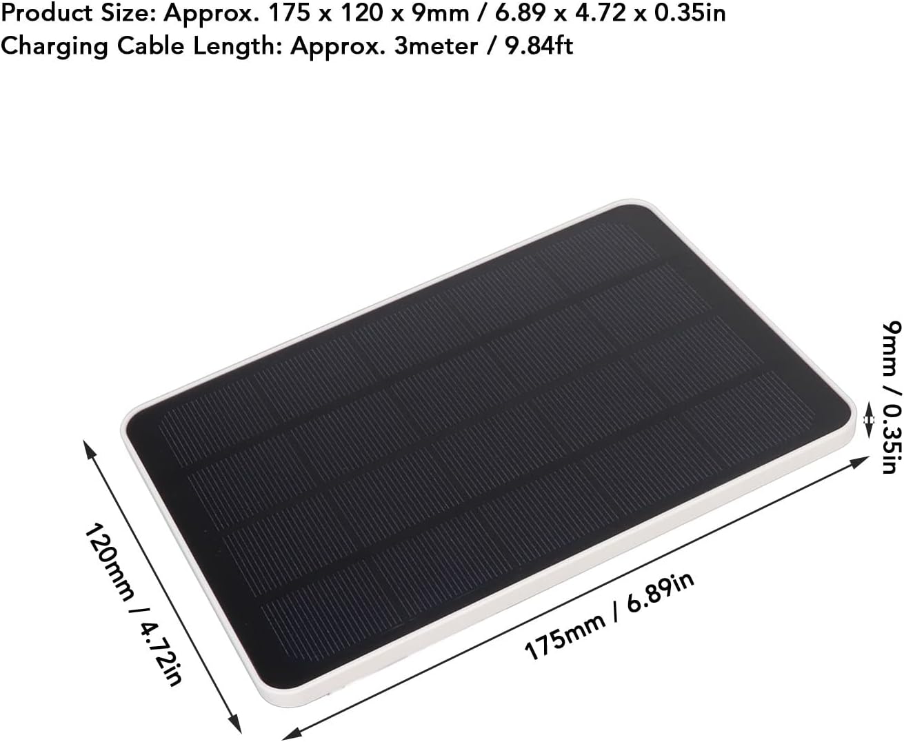 Panel solar para cámara de seguridad, para cámara de seguridad DC 5V, cargador de cámara impermeable IP65, cámara de vigilancia con batería