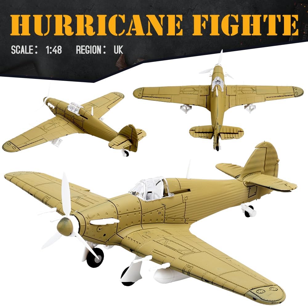 ViiKONDO 148 WWII UK Hurricane Fighter British Aircraft Militar Warplane Modelo Kit de construcción DIY Asamblea Jet Toy Avión (01)