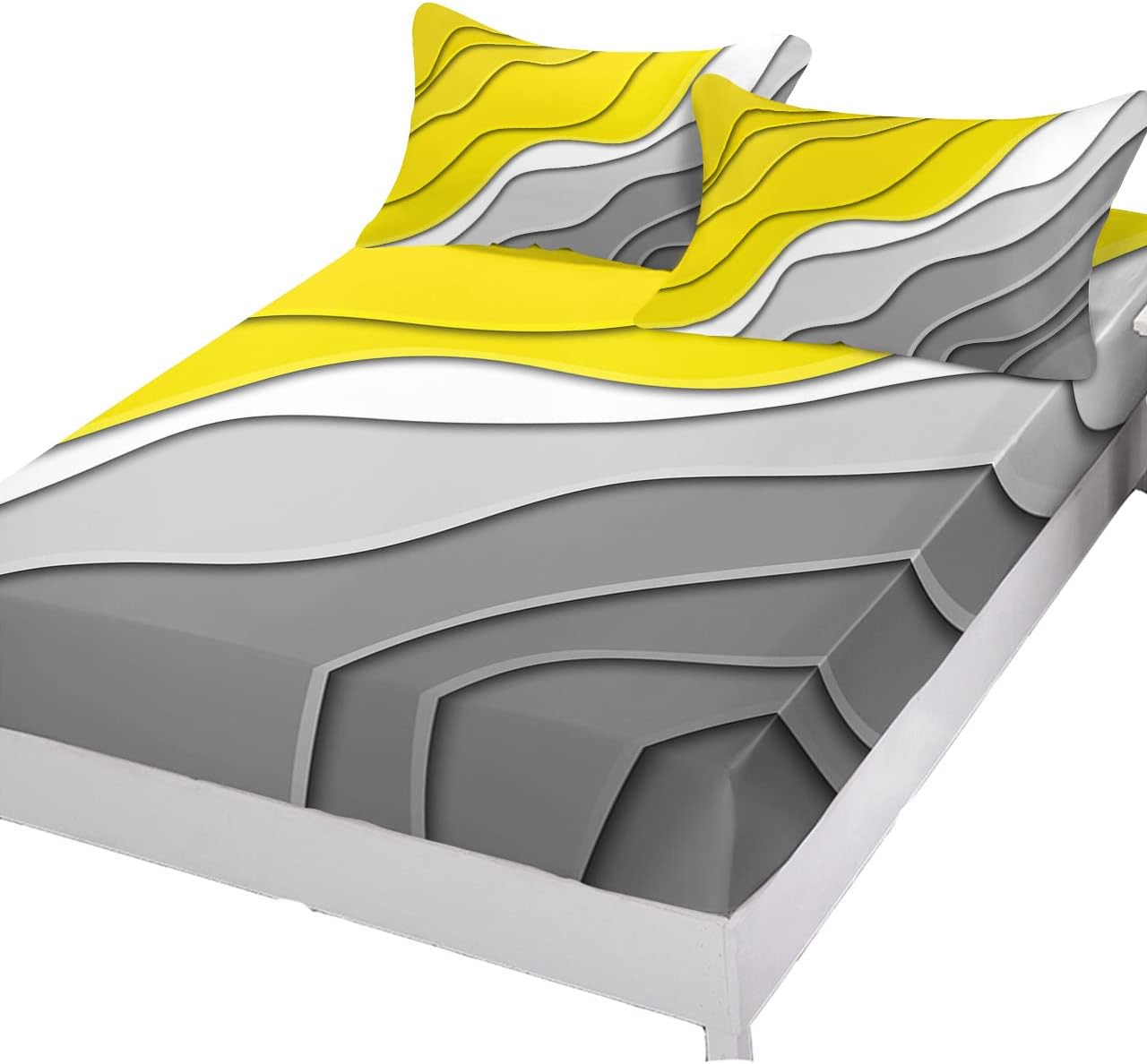 Sábana bajera tamaño Queen con bolsillos profundos, funda de colchón de microfibra cepillada suave con elástico, juego de sábanas bajeras y fundas