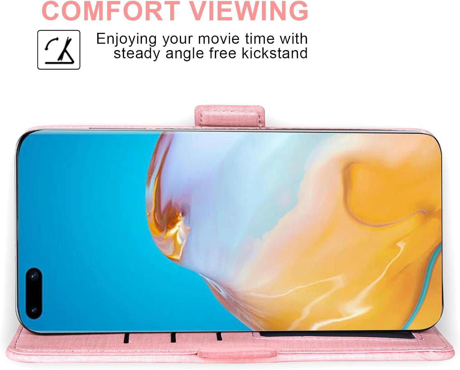 Asuwish Funda para teléfono Huawei P40 Pro con protector de pantalla de vidrio templado y correa para la muñeca, soporte para tarjeta de crédito,