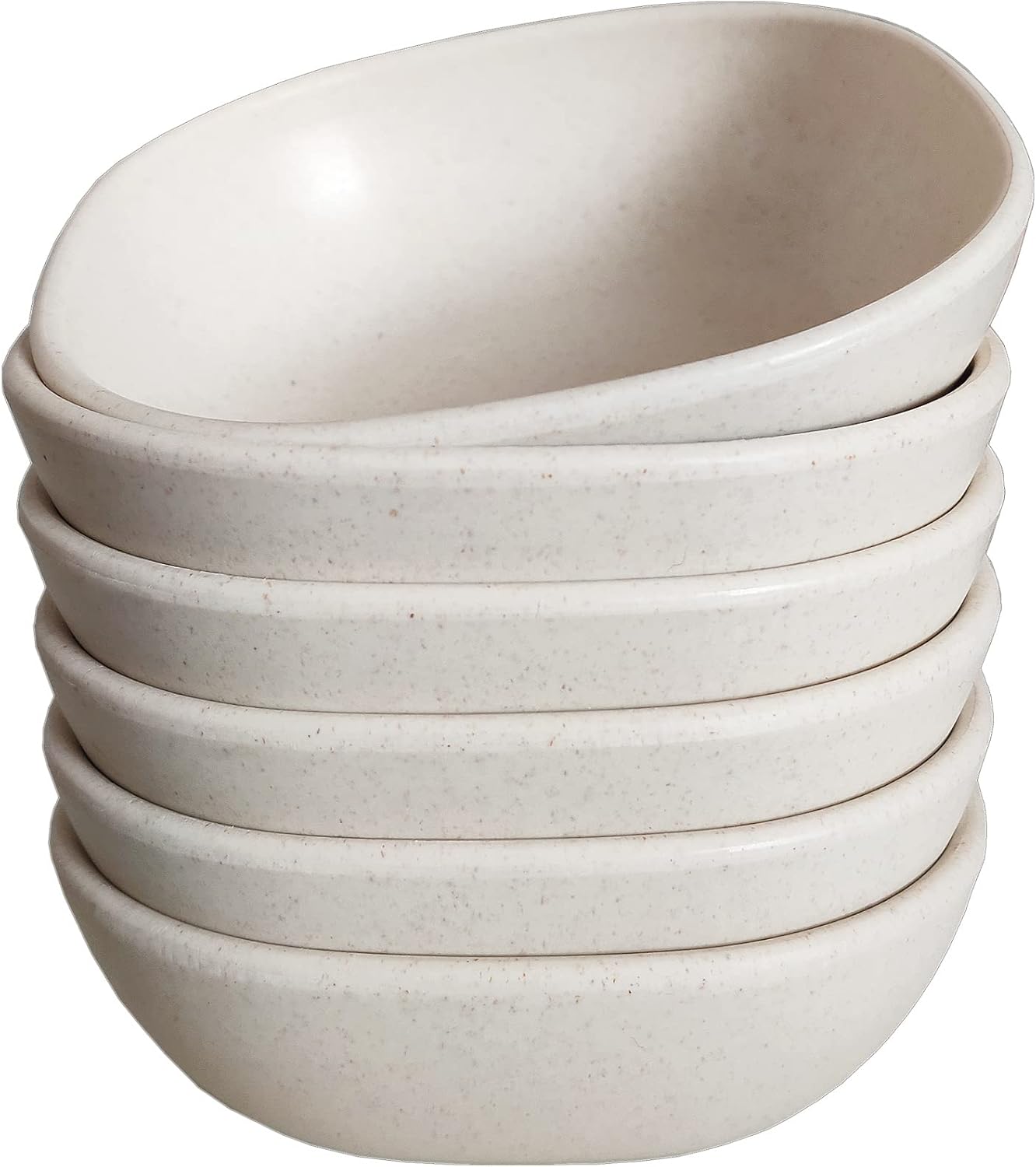 Lomoker Cuencos de fibra de bambú de 4.5 onzas, cuencos pequeños de postre de 3.75 pulgadas, cuencos de aperitivos, cuencos de preparación, tazas de