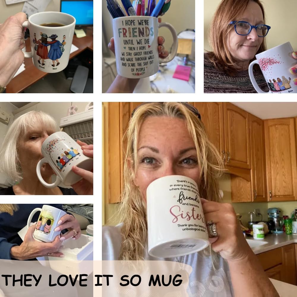 Gossby Taza personalizada para mejor amiga, regalo personalizado para mujeres, amigas con diseños, nombres, cumpleaños, regalo de Navidad para