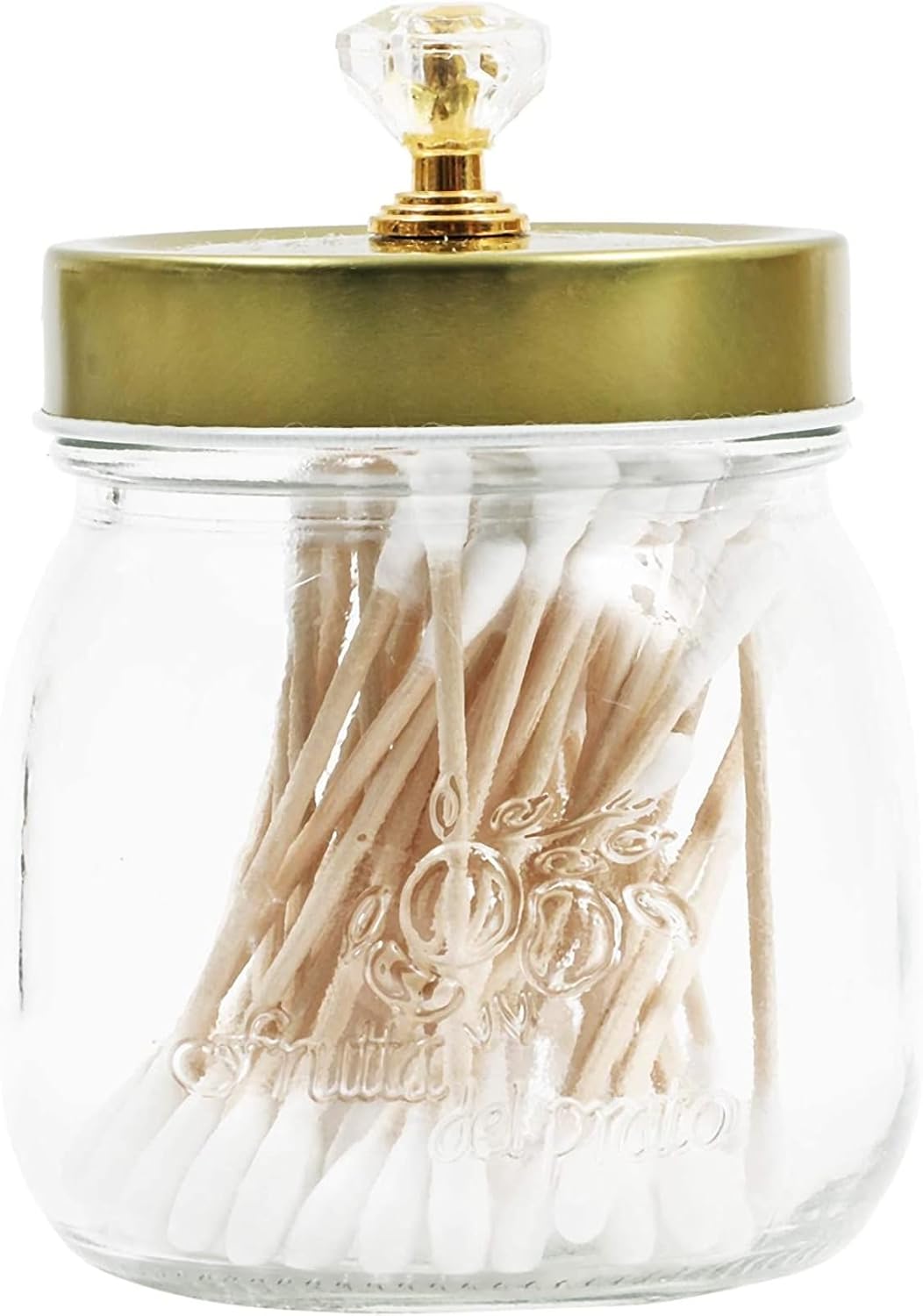 Farmlyn Creek Recipientes de cristal con tapas doradas, juego de baño Mason Jar (paquete de 3)