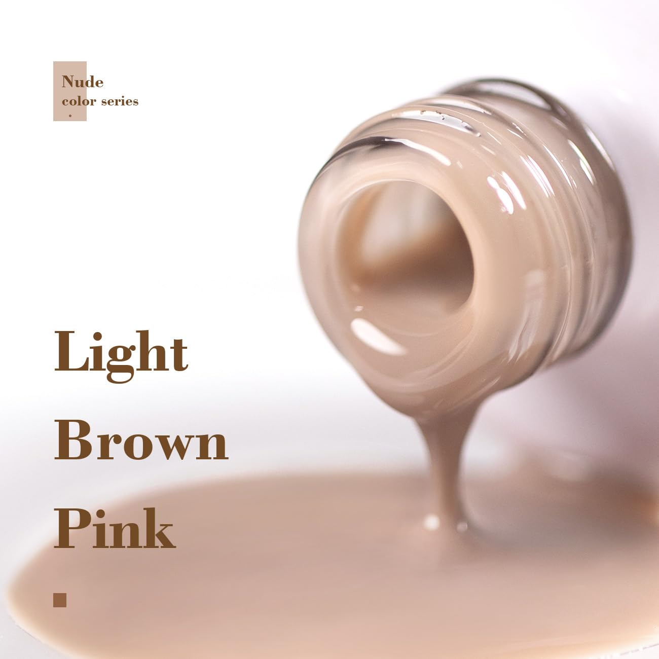 RARJSM Esmalte de uñas de gel color nude transparente marrón claro rosa tono de piel neutro, esmalte de uñas en gel transparente gelatina, 0.5 onzas