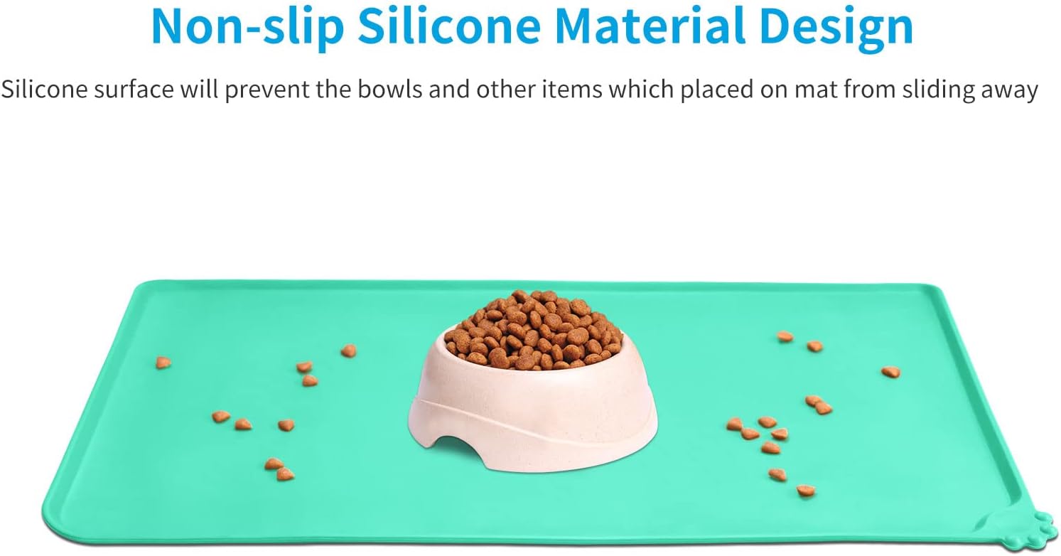 AUDWUD – Tapete de silicona, impermeable y antideslizante para alimentos de perros y gatos, para tazón de mascotas