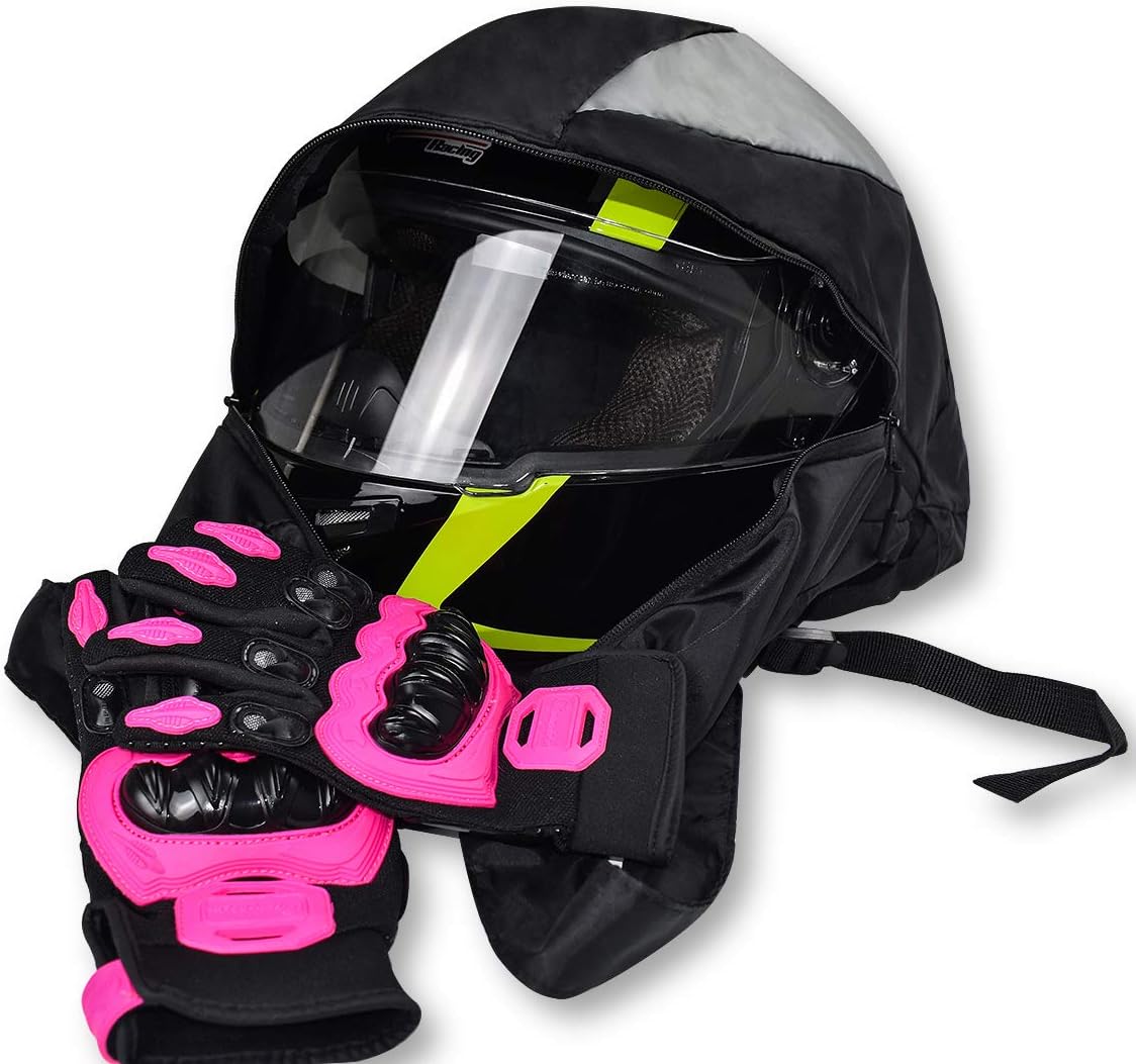 Mochila para casco de motocicleta, bolsa compacta de almacenamiento ligero con gran capacidad 28L, plateado, Compacto