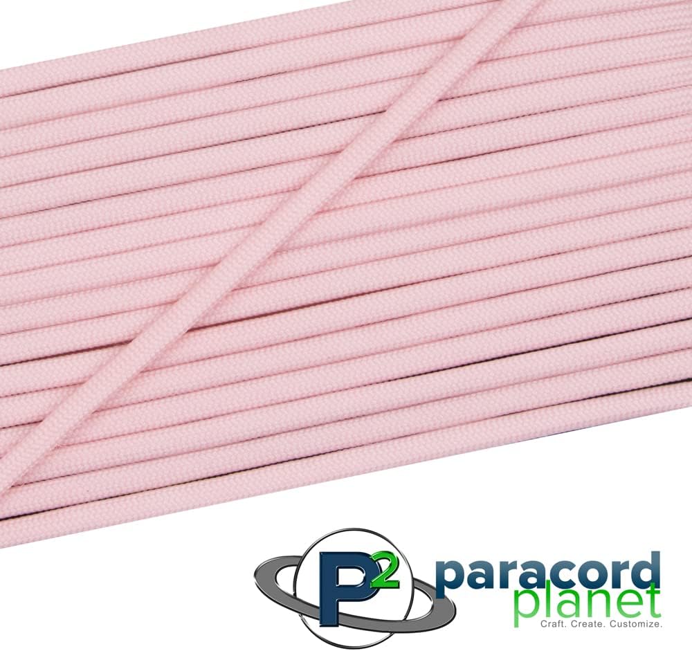 Paracord Planet Para Glow Type III 400 – Cuerda de paracaídas que brilla en la oscuridad, blanco, amarillo, rosa, verde y azul (rosa, 25 pies)