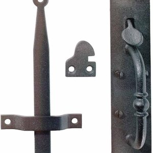 Renovators Supply – Pestillo de puerta Norfolk de hierro fundido negro, resistente y decorativo, ideal para puertas y puertas, pestillo de puerta Renovators Supply – Pestillo de puerta Norfolk de hierro fundido negro, resistente y decorativo, ideal para puertas y puertas, pestillo de puerta