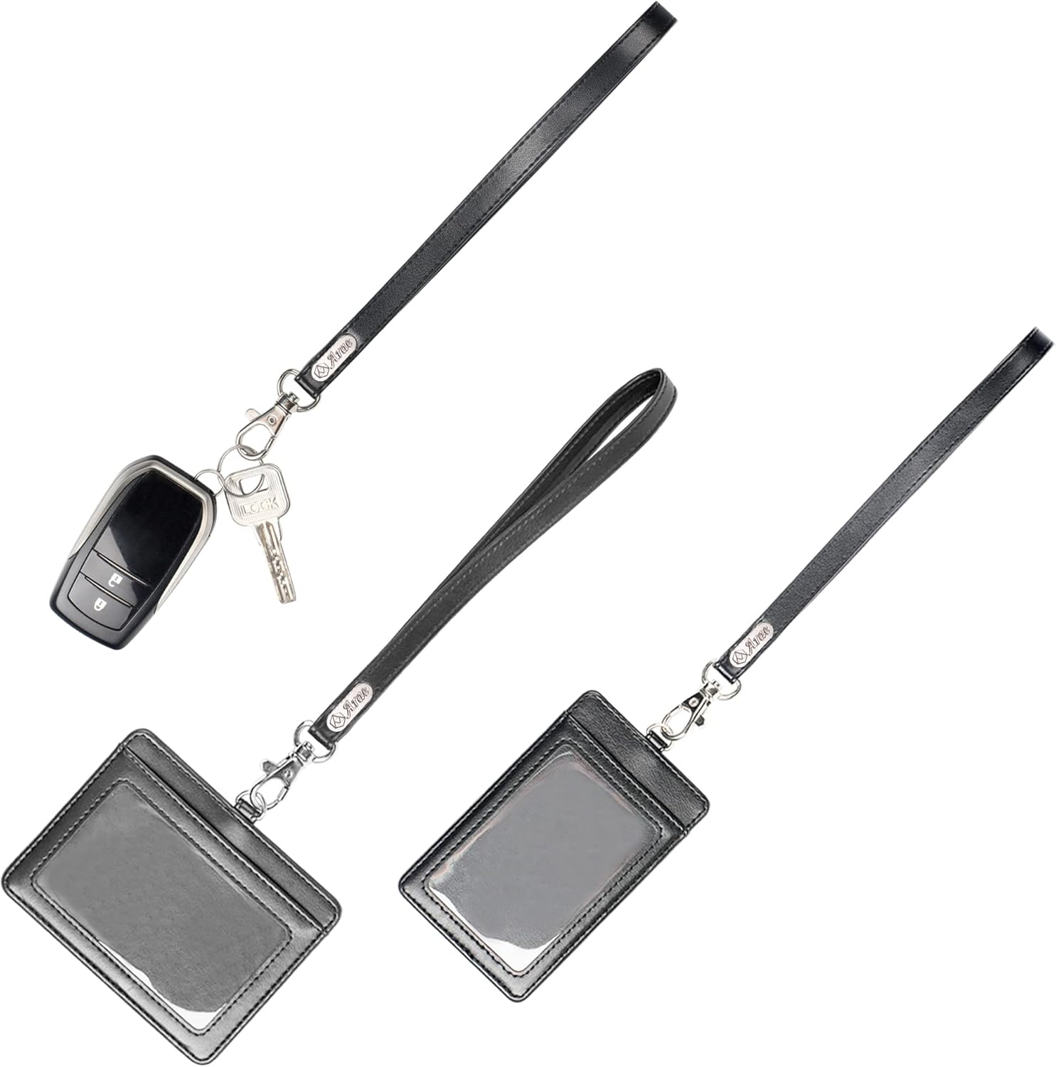 Arae Correas de muñeca de mano, piel sintética con cerradura para teléfonos celularescámarasunidades USBllaverosidentificación soporte para